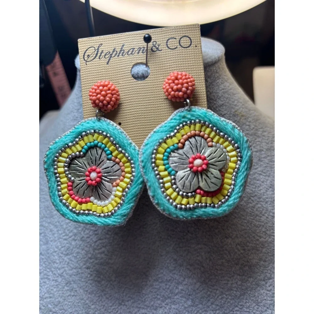 #22. Floral Seed Bead Earrings